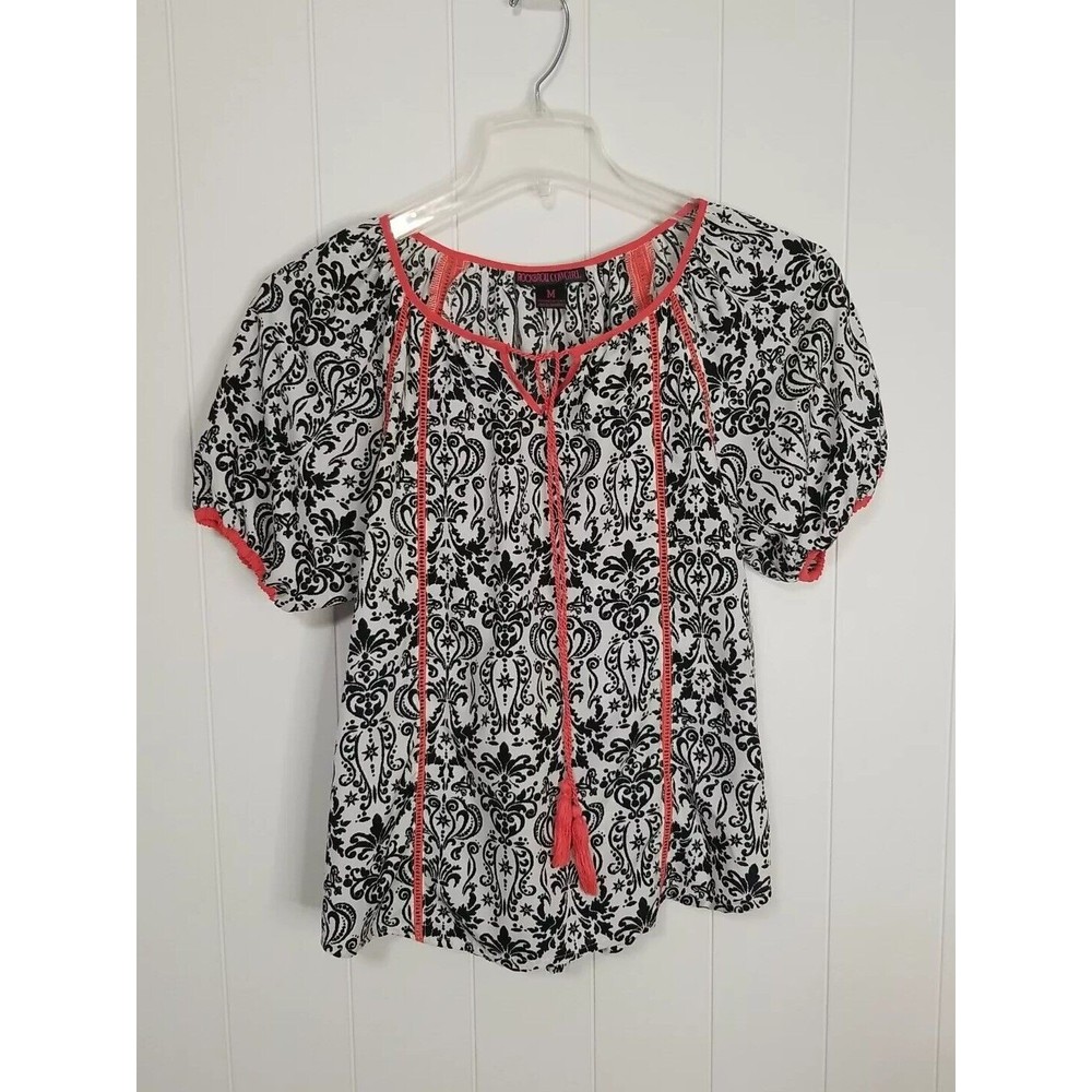 Rock & Roll Cowgirl Top Womens Size Medium Black … - image 1